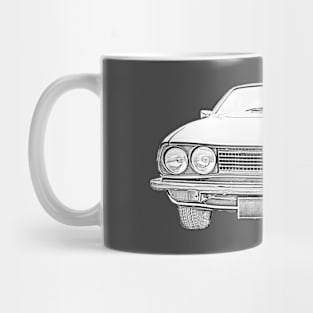 Austin Princess 1970s British classic car monochrome Mug